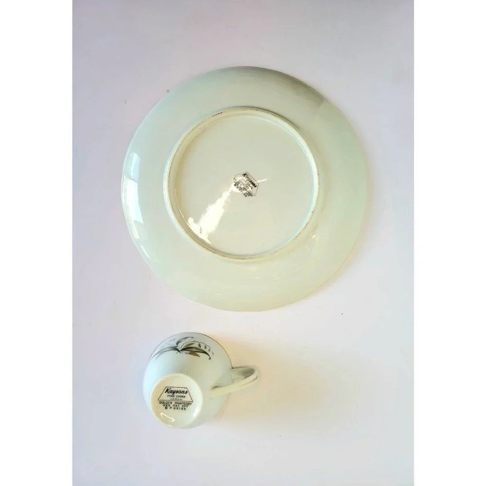 HP Vintage 60s Kaysons Golden Rhapsody Gold Band Wheat Plate Cup set‎